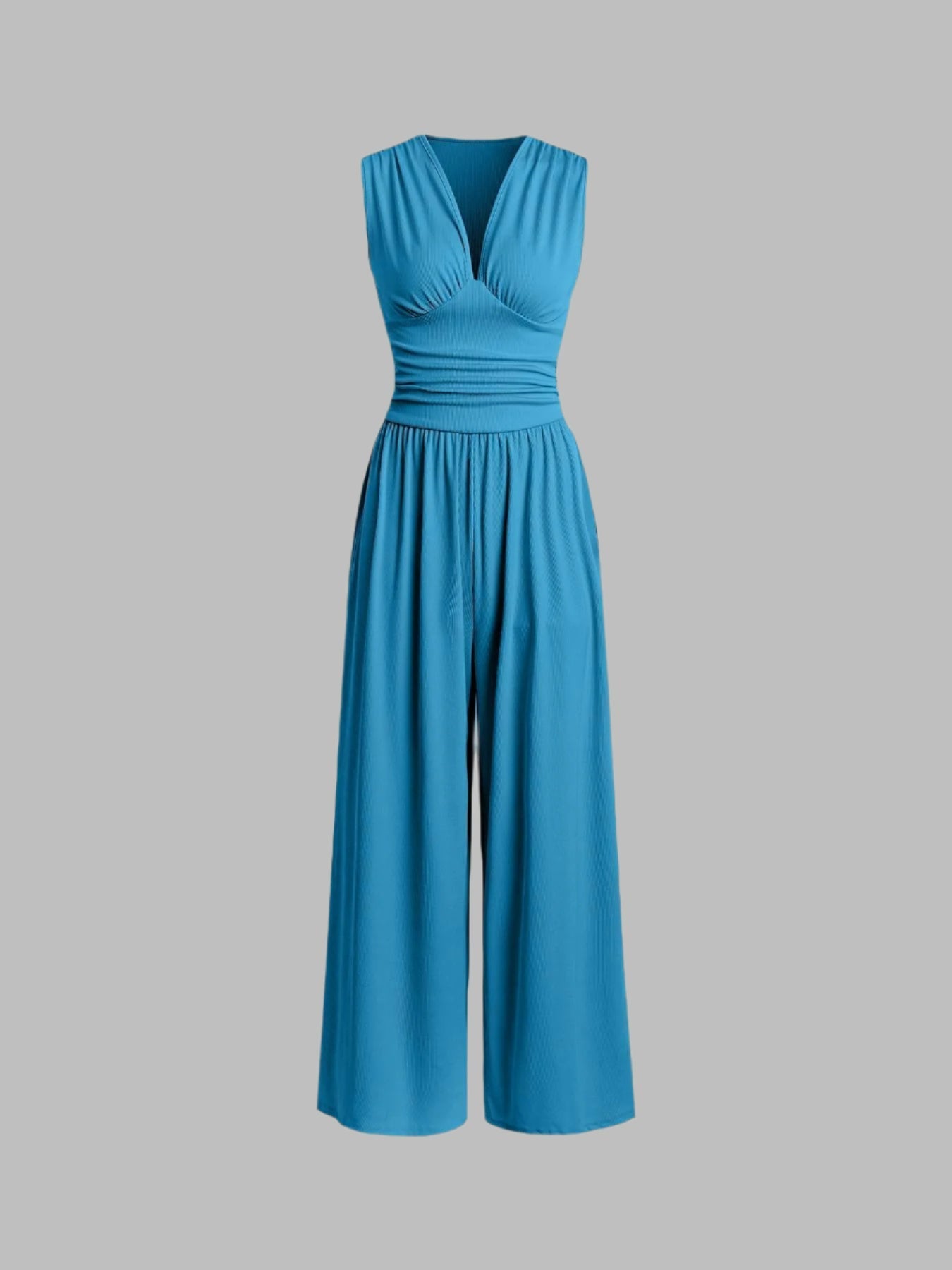 Valerisse – Elegant Sleeveless Jumpsuit with Texture and Wide Legs