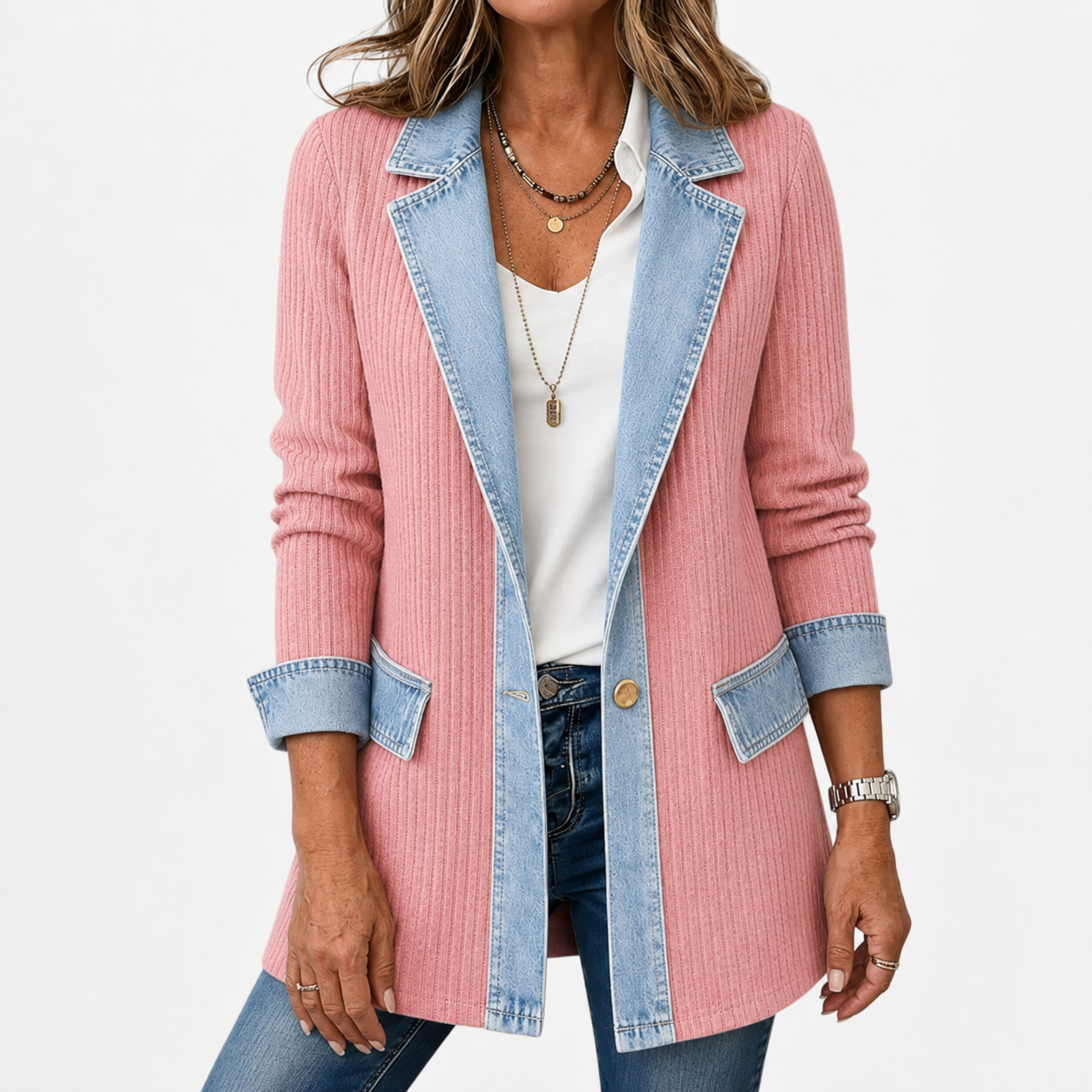 Elira | Textured Contrast Jacket
