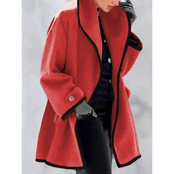 Contrast Trim Coat Elise