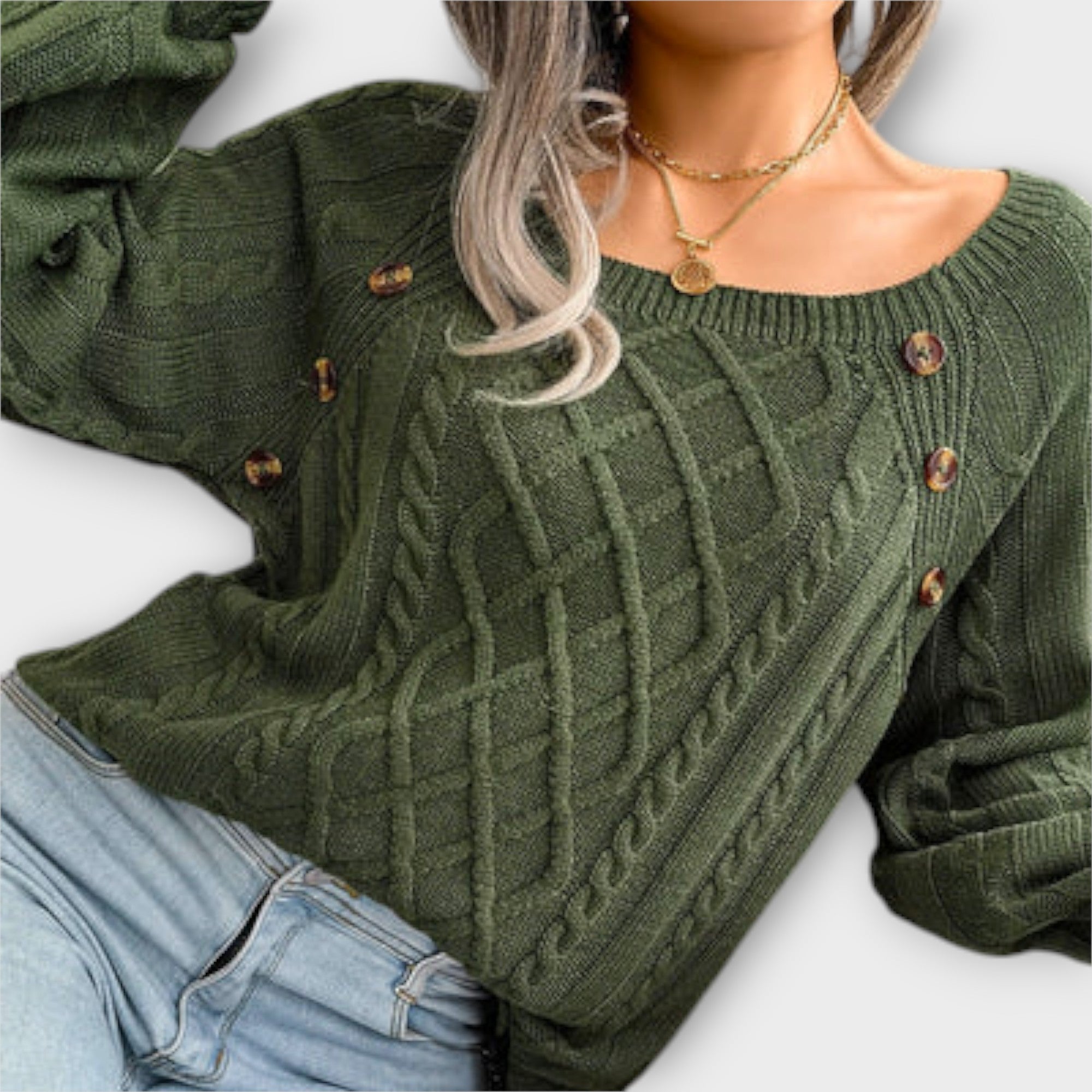 Malia - Knitted Jumper with Buttons