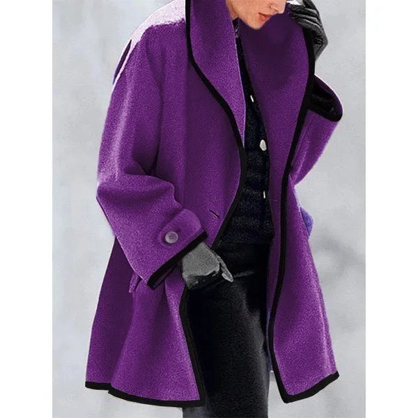 Contrast Trim Coat Elise