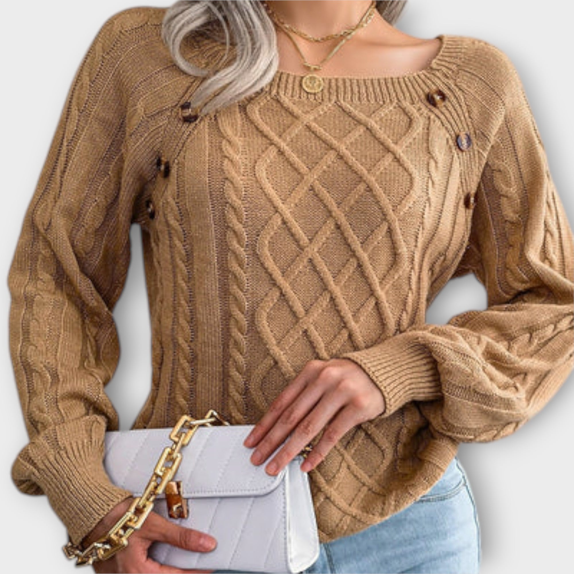 Malia - Knitted Jumper with Buttons