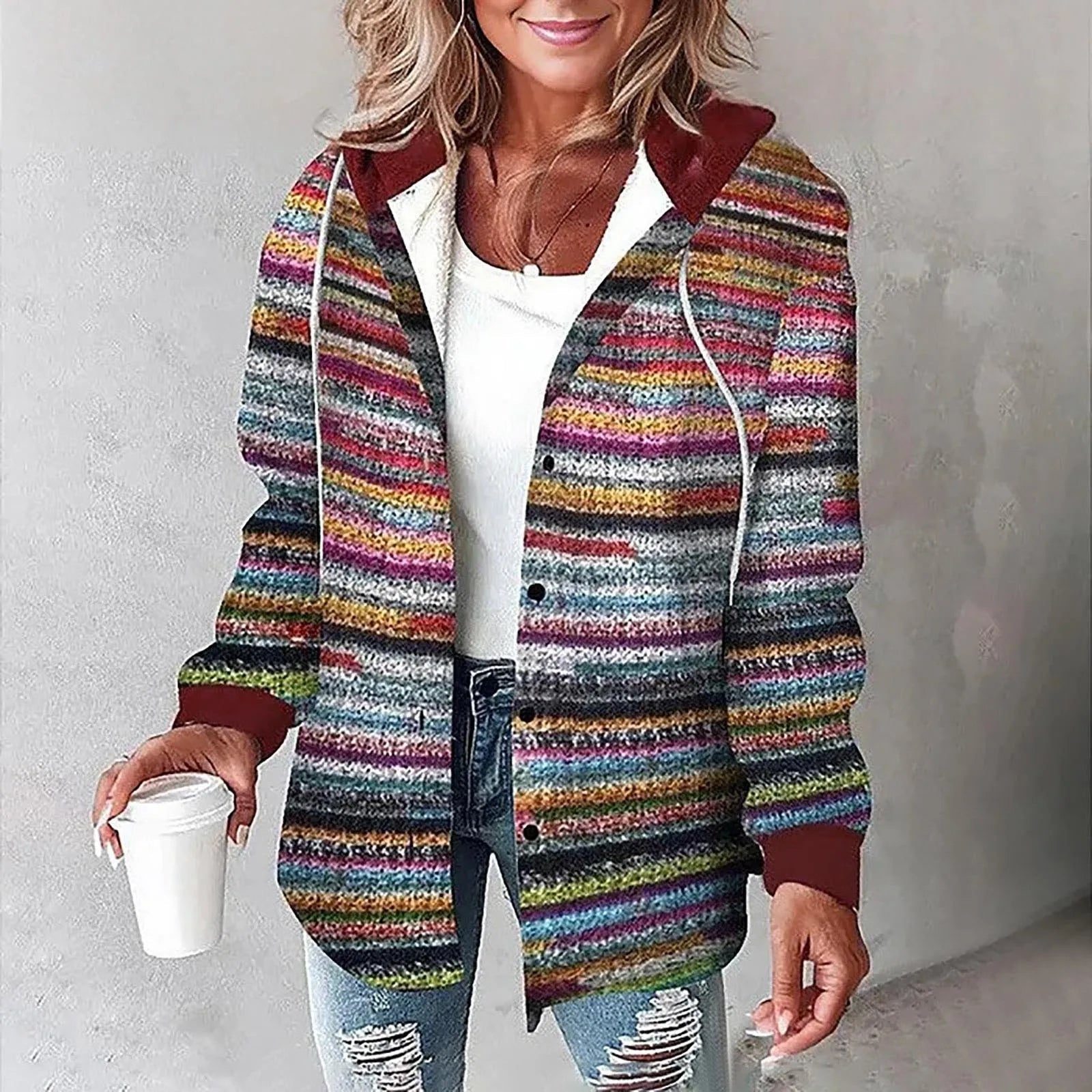 Hooded Plaid Shacket Janet