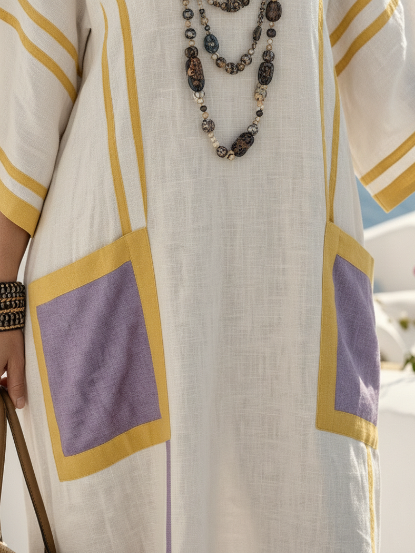 Zafira - V Neck Short Sleeve Pocket Maxi Dress