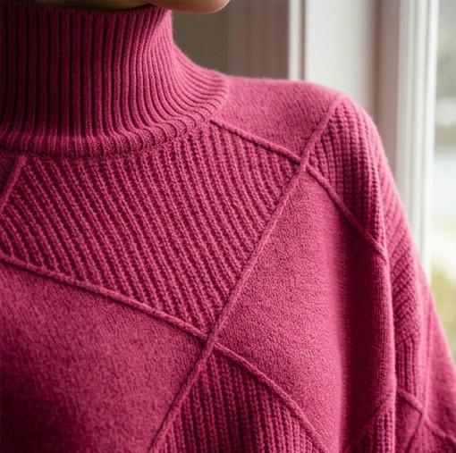 Cressida | Textured Roll Neck Jumper