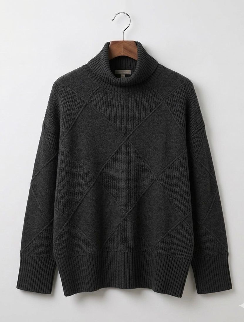 Cressida | Textured Roll Neck Jumper