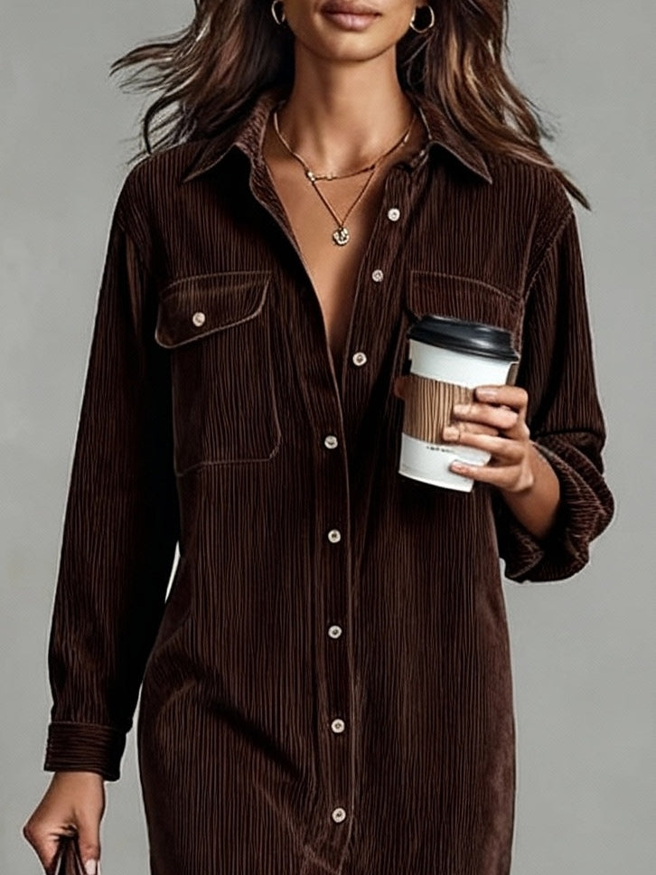 Isabel - Classic Corduroy Midi Dress