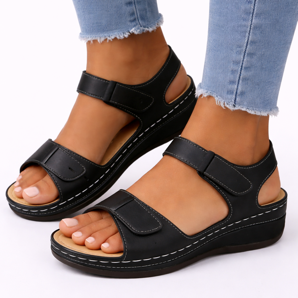 Comfort Fit Wedge Heel Sandals for Women – Orthopedic Walking Design