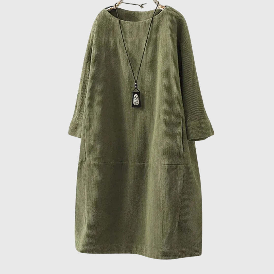 Grace - Relaxed Corduroy Midi Dress