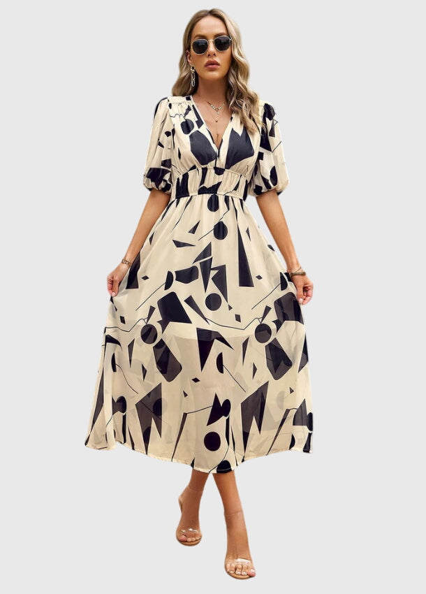 Merlin - Flattering Floral Midi Dress