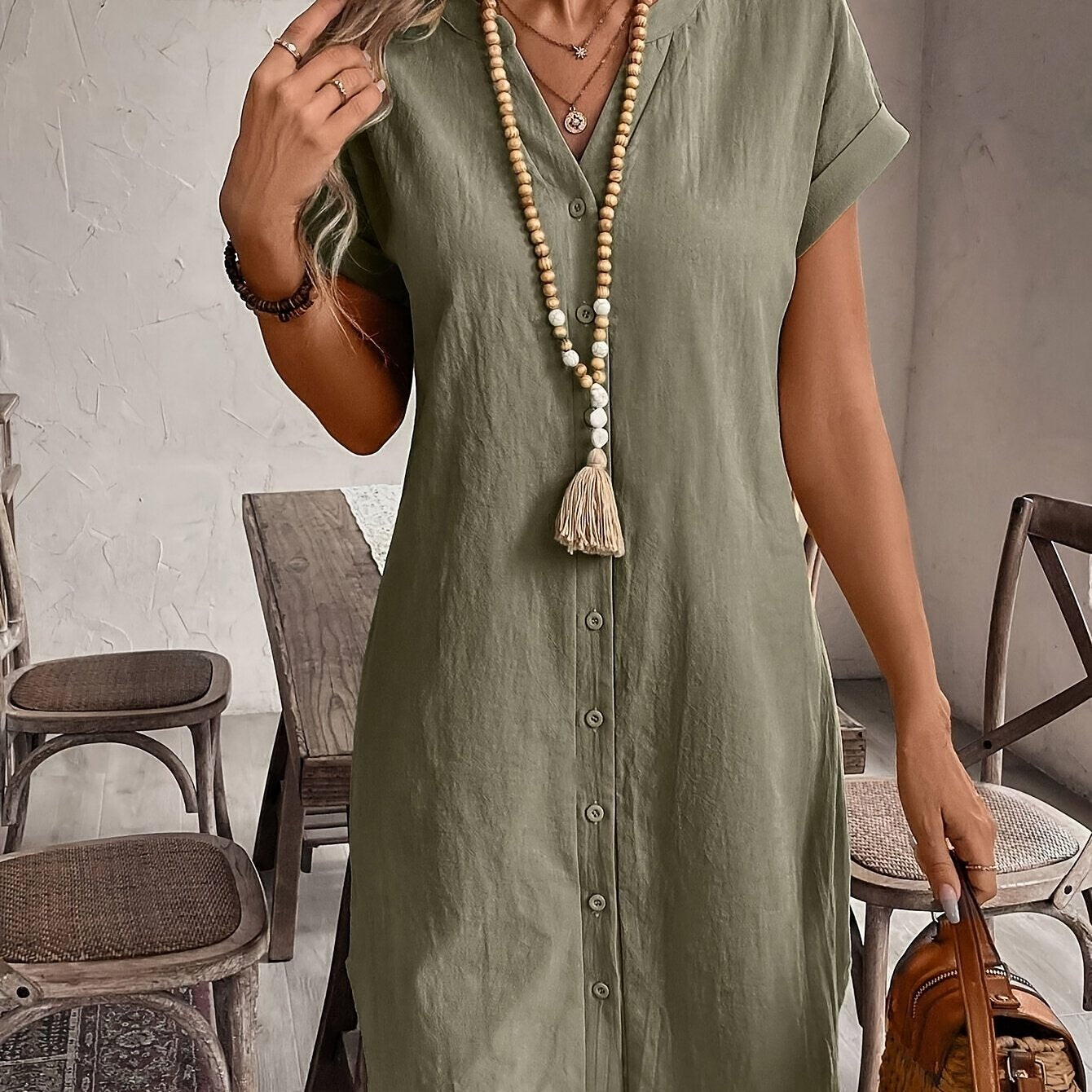 Charlotte | Elegant Button Midi Dress