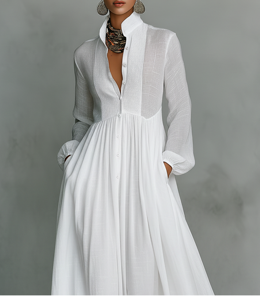 Alisa - Minimalist linen maxi dres