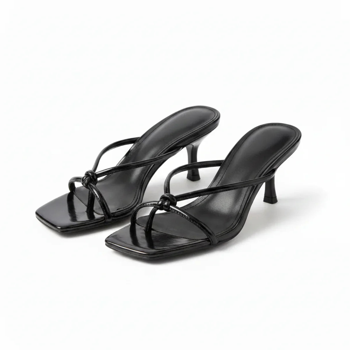 Elegant Knot Strap Heeled Sandals for Women – Orthopedic Comfort
