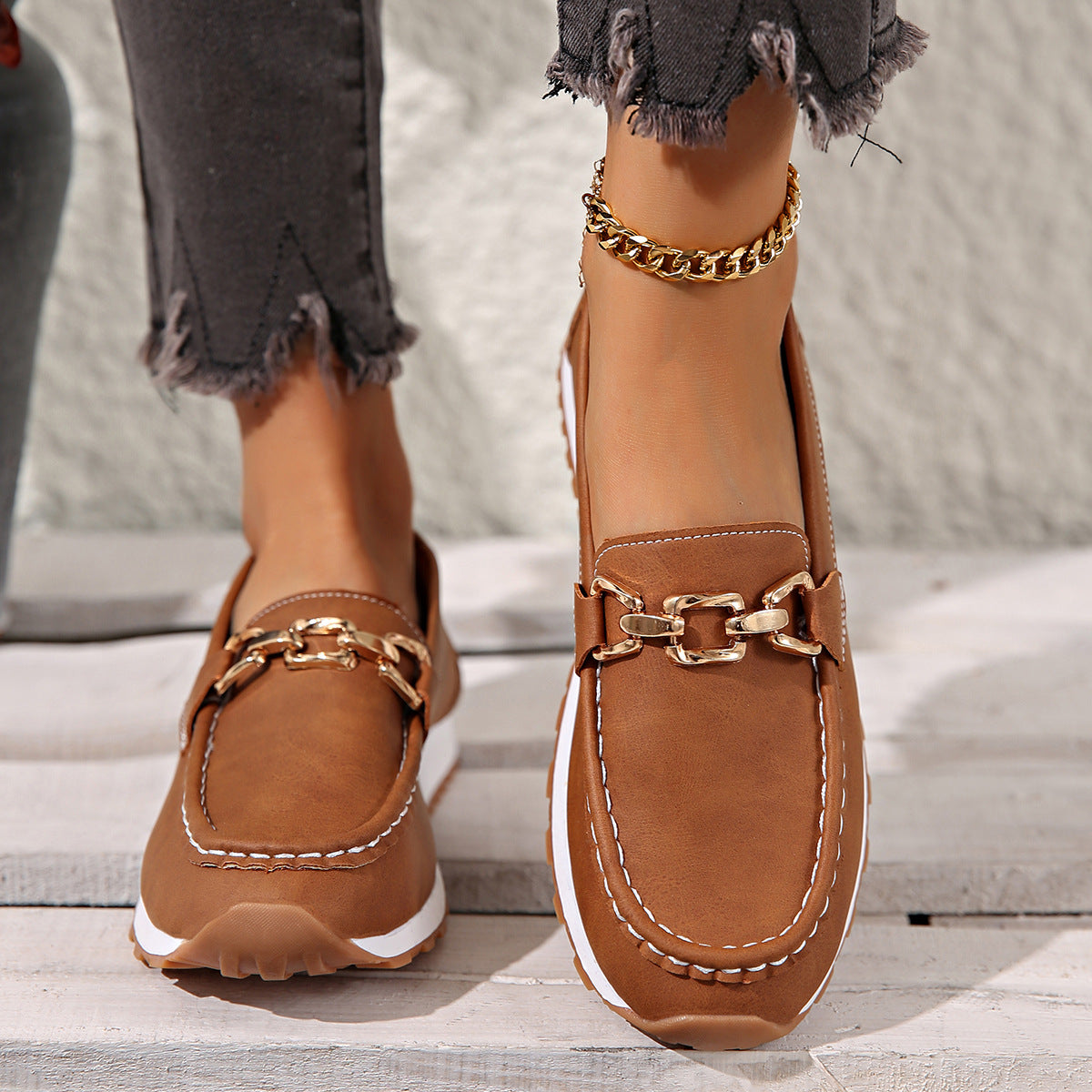 Penelope | Classic Chain Comfort Loafers