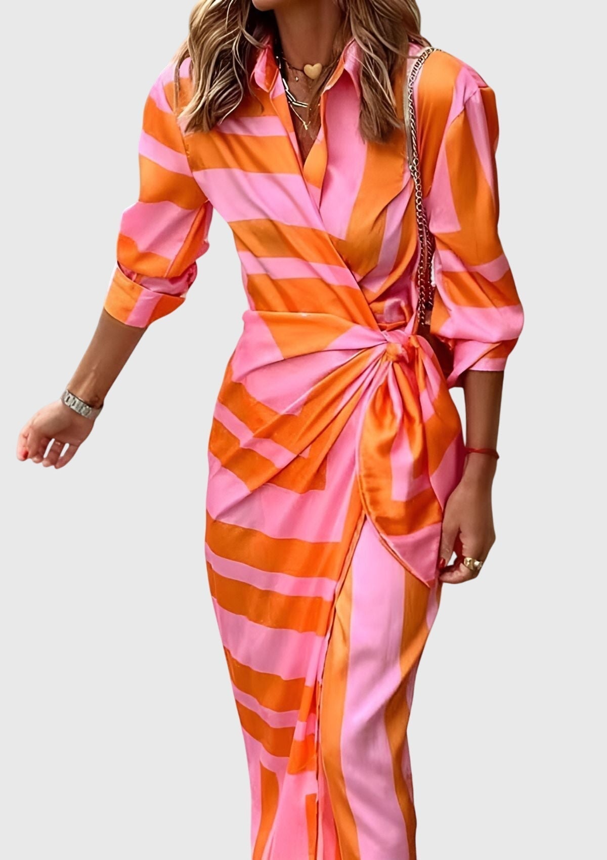 Everly - Elegant Wrap Dress with Print