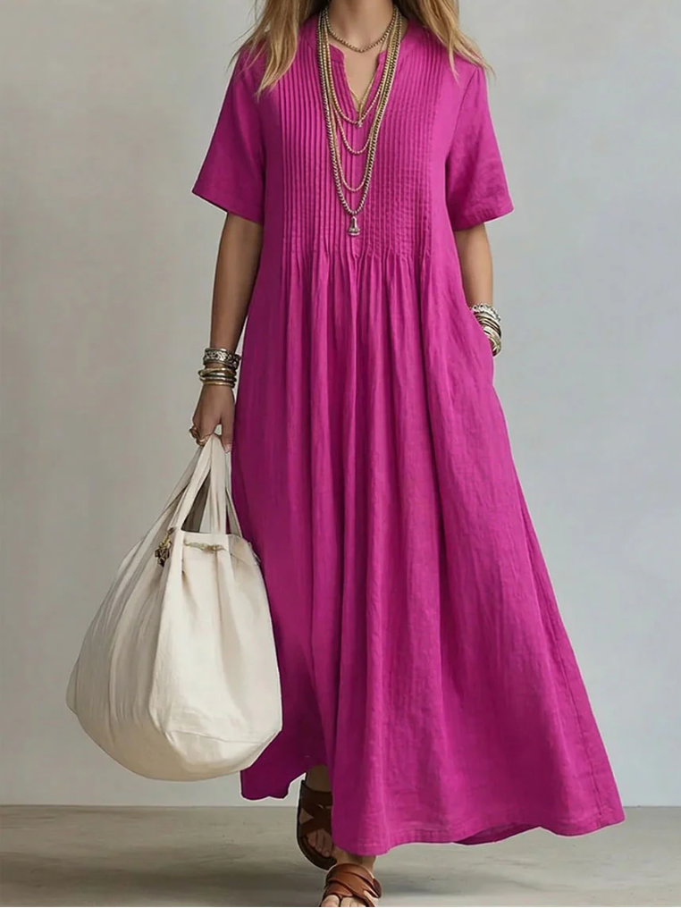 Selene | Elegant Pleated Midi Dress