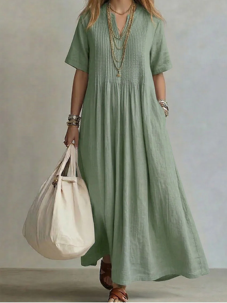 Selene | Elegant Pleated Midi Dress