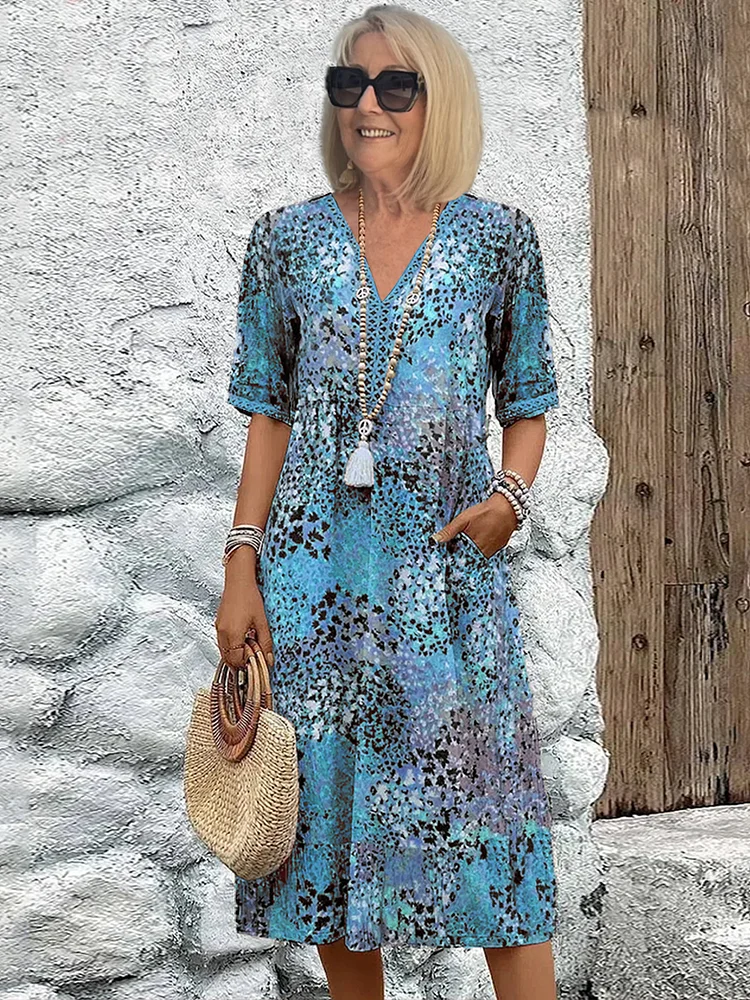Maristella | Graceful Printed Midi Dress