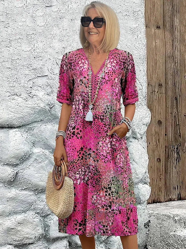 Maristella | Graceful Printed Midi Dress