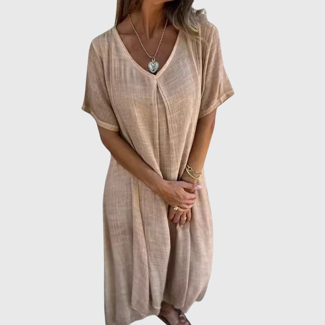 Fiona – Elegant Lightweight V-Neck Dress