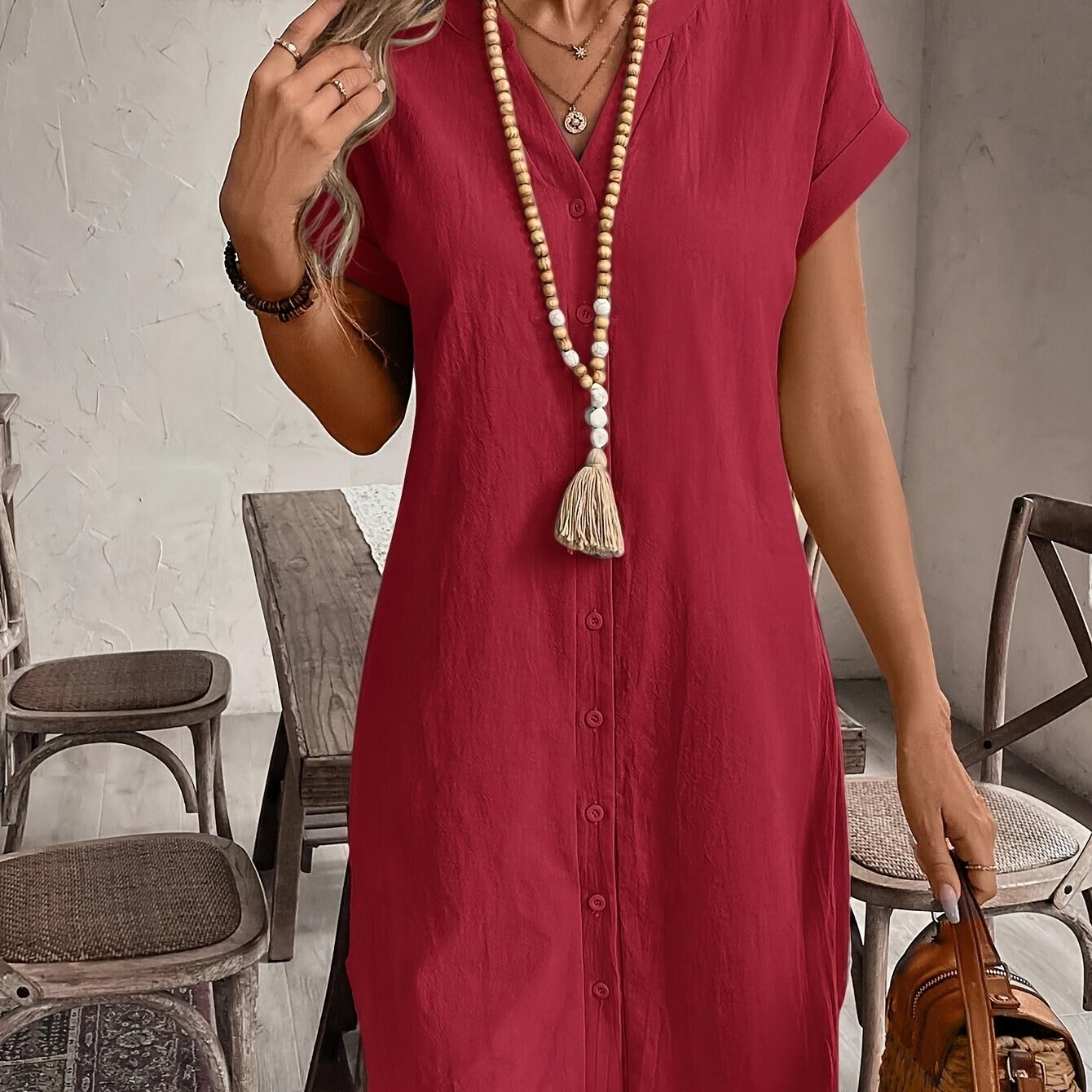 Charlotte | Elegant Button Midi Dress
