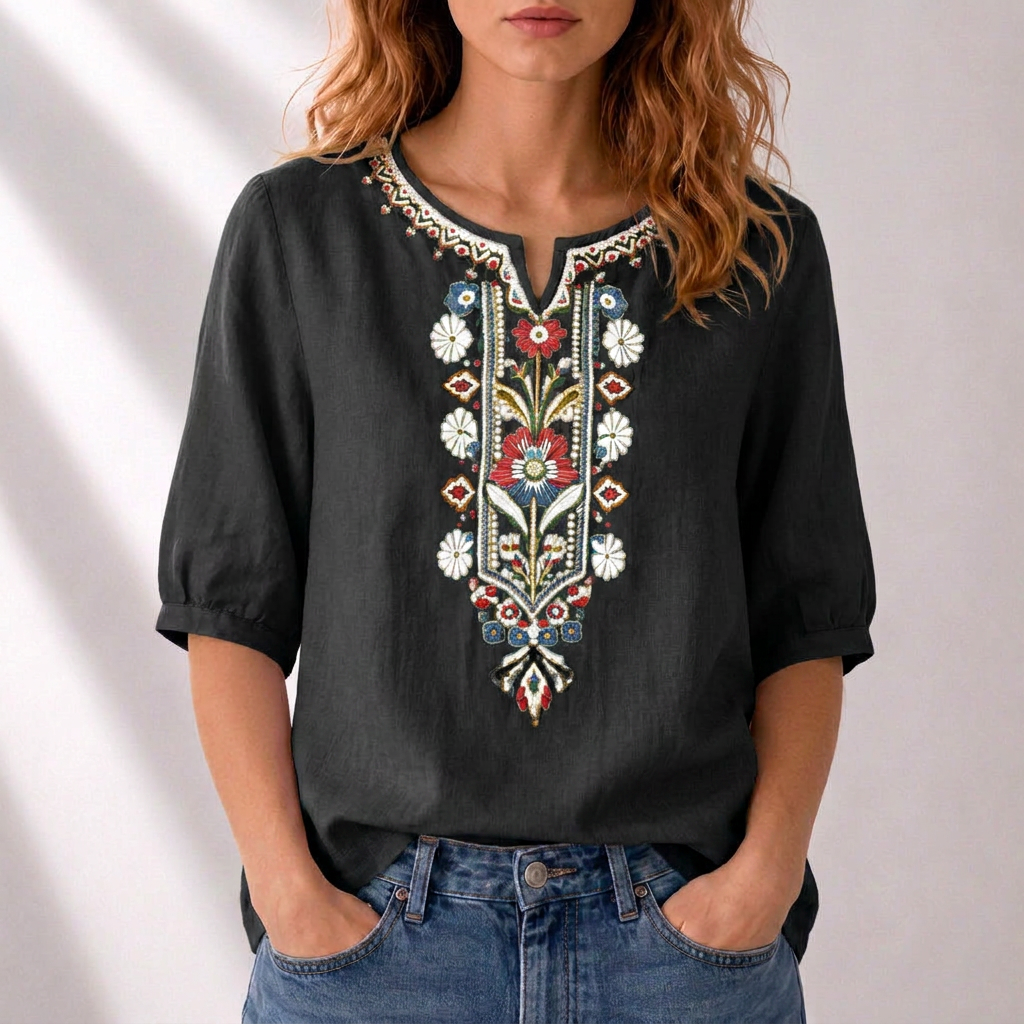 Elspeth | Embroidered Everyday Blouse
