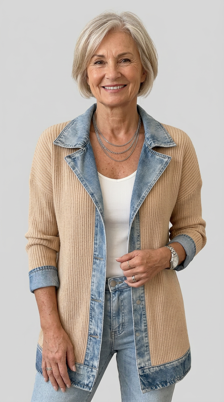 Elira | Textured Contrast Jacket
