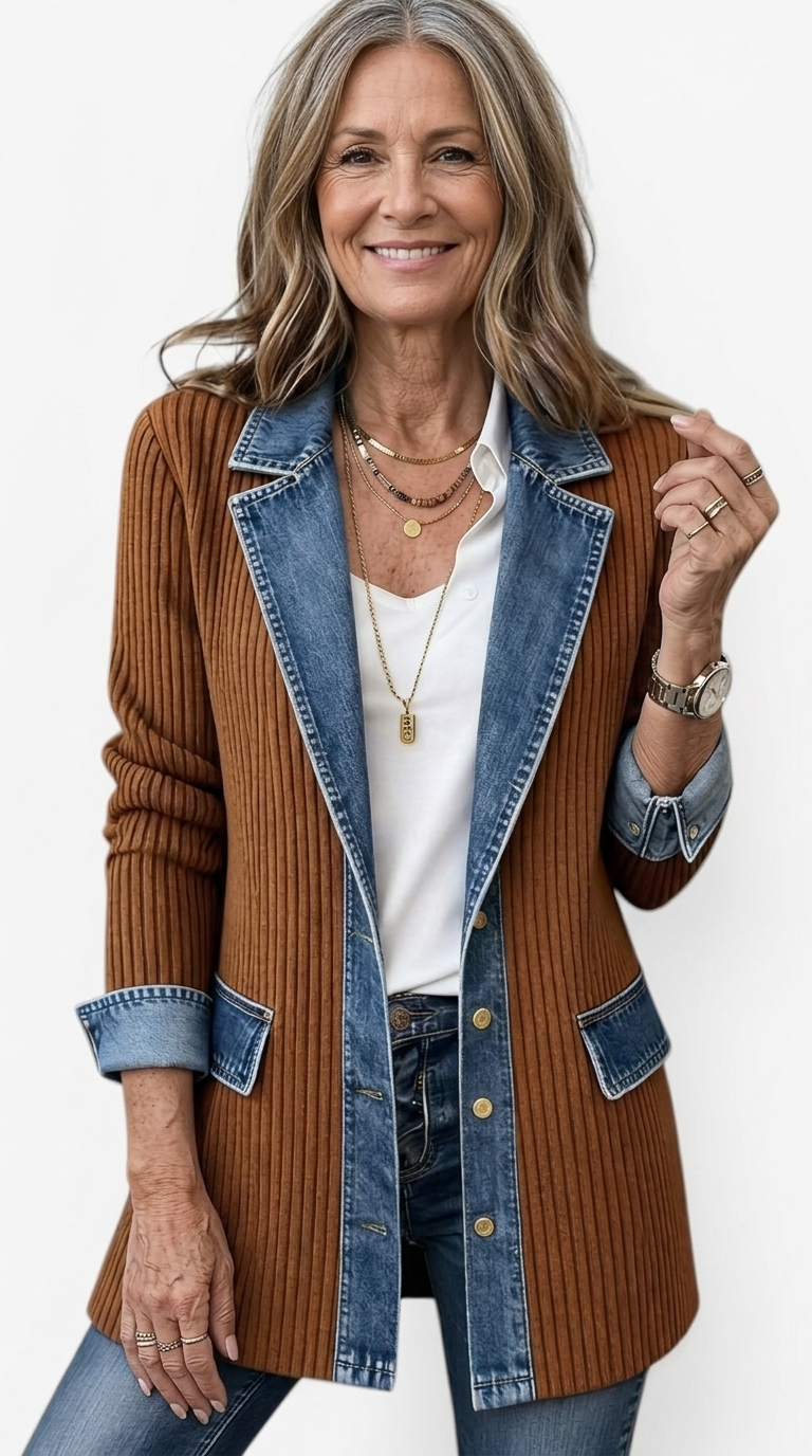 Elira | Textured Contrast Jacket