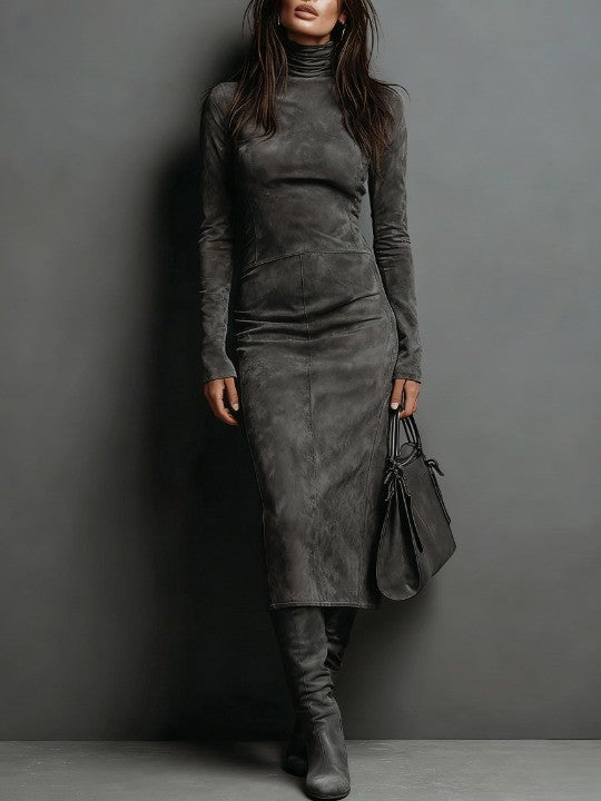 Ava - Suede Midi Dress