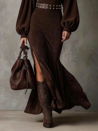 Harriet - Vintage Lantern-Sleeve Midi Dress