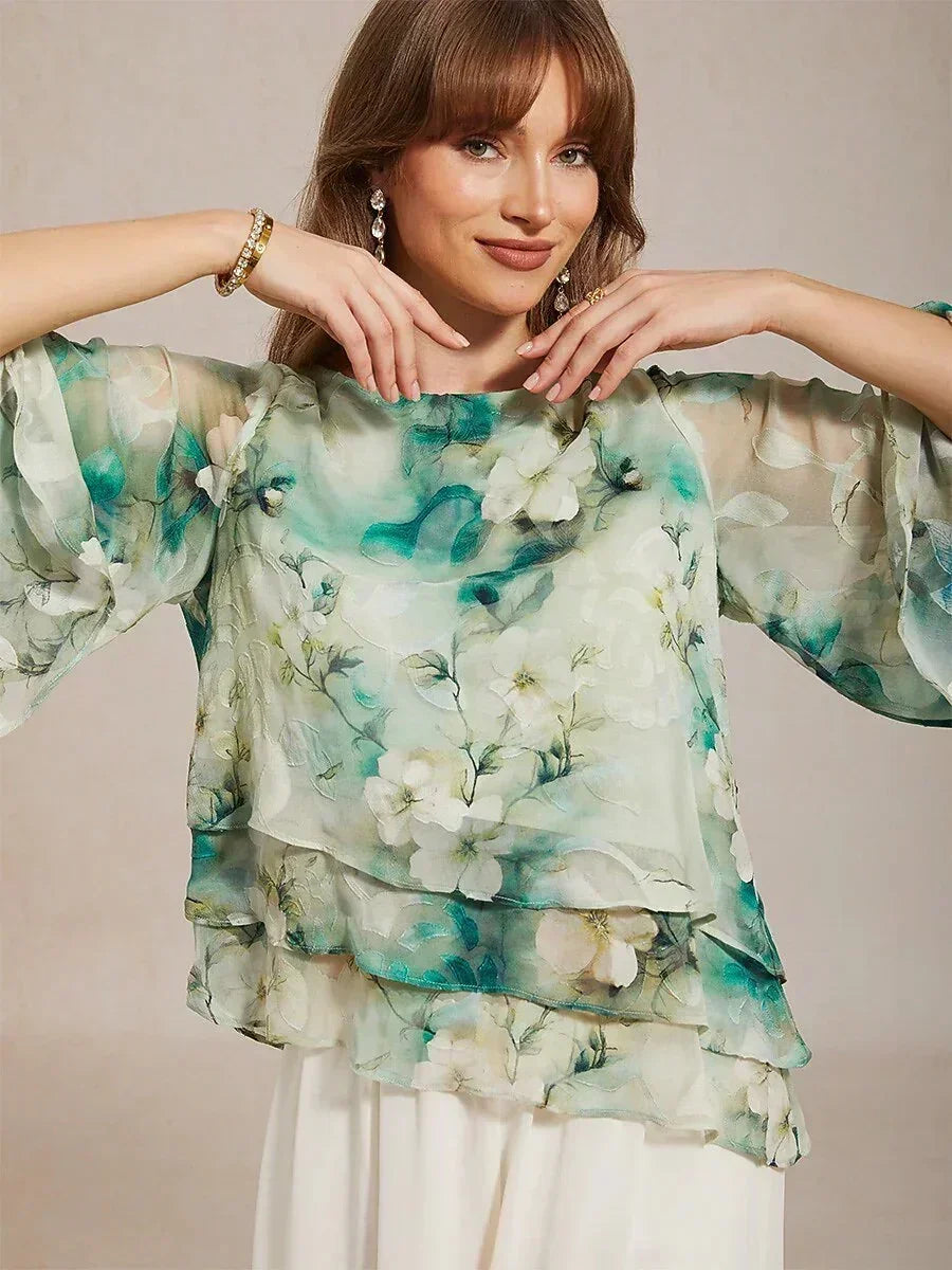 Genevieve | Elegant Floral Lace Layered Blouse