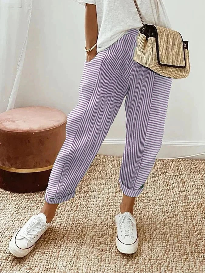 Velira | Striped Trousers with Relaxed Fit