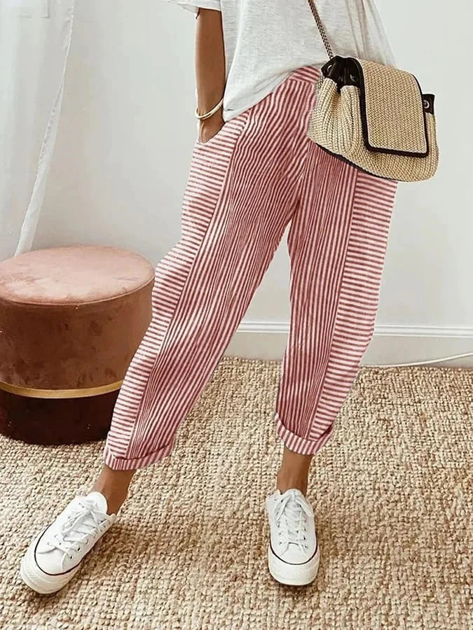 Velira | Striped Trousers with Relaxed Fit