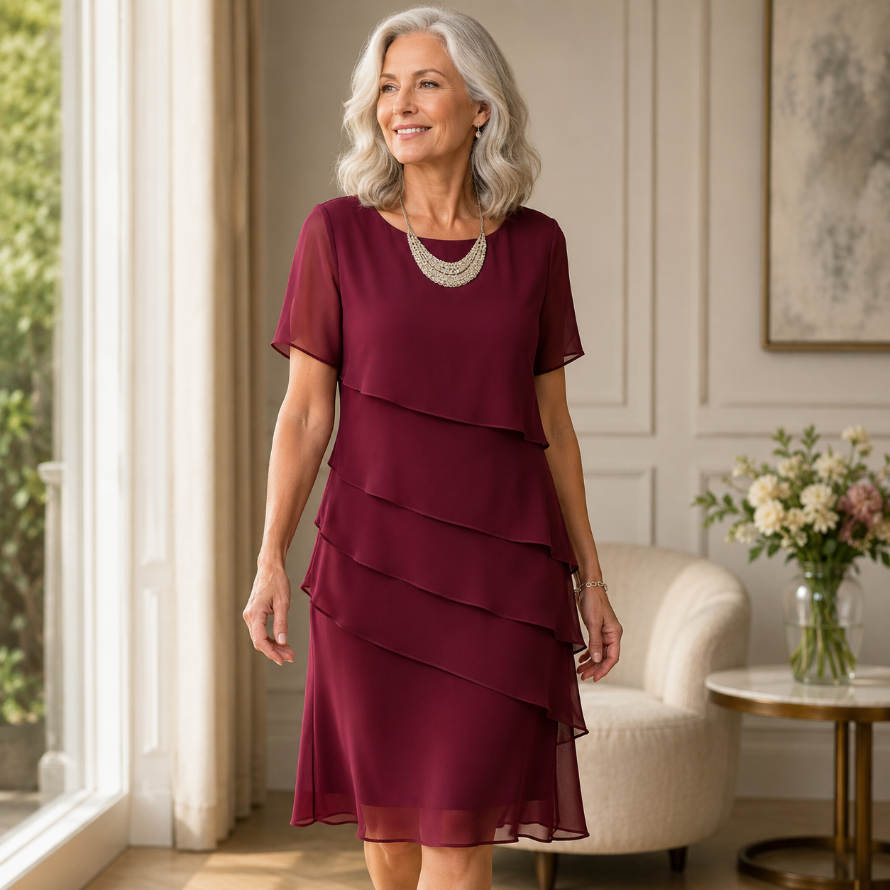 Camille | Graceful Layered Midi Dress