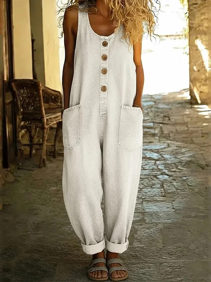 KATHLEEN - Vintage Cotton Denim Jumpsuit