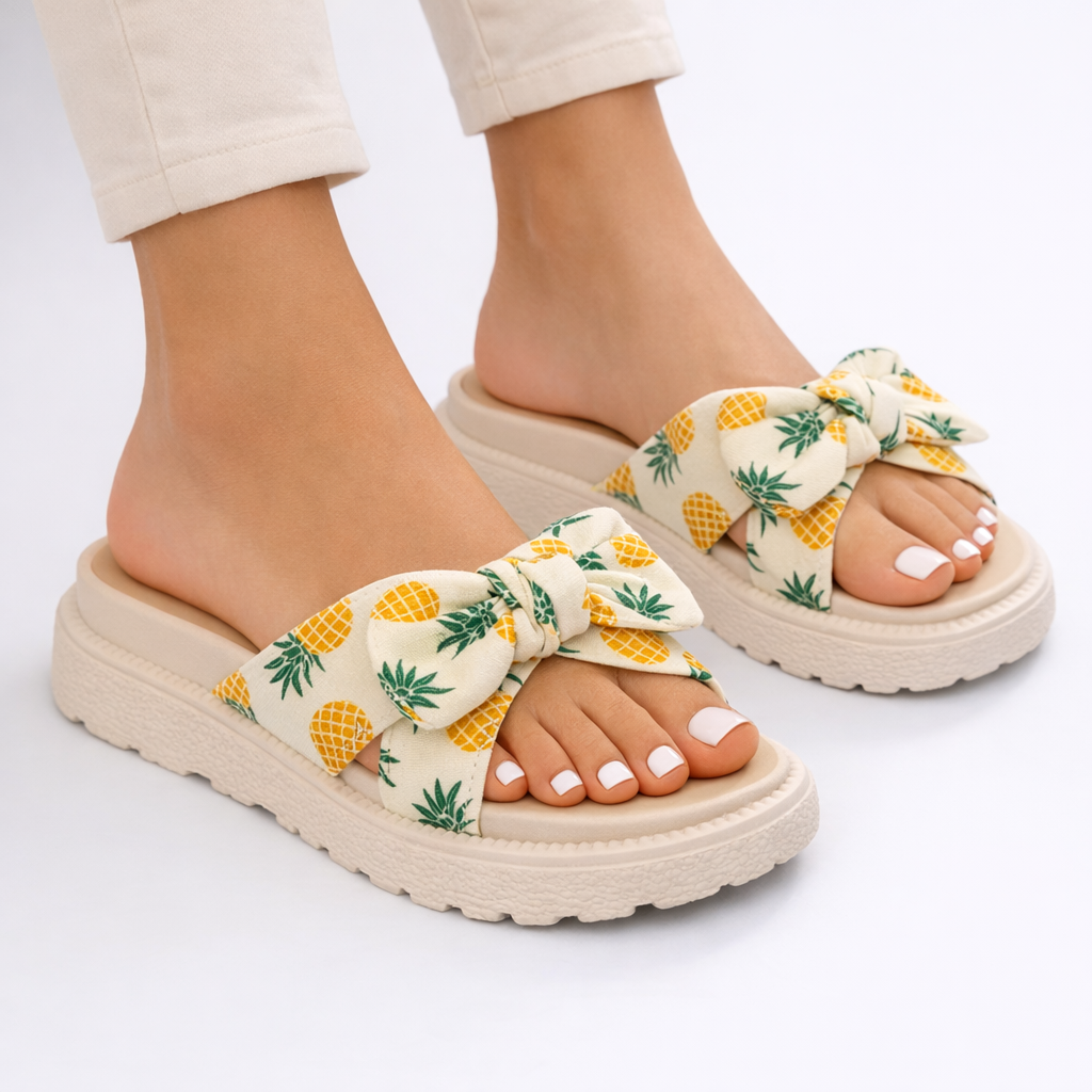Elegant Bow Detail Women's Flat Sandals – Perfect for Summer Comfort