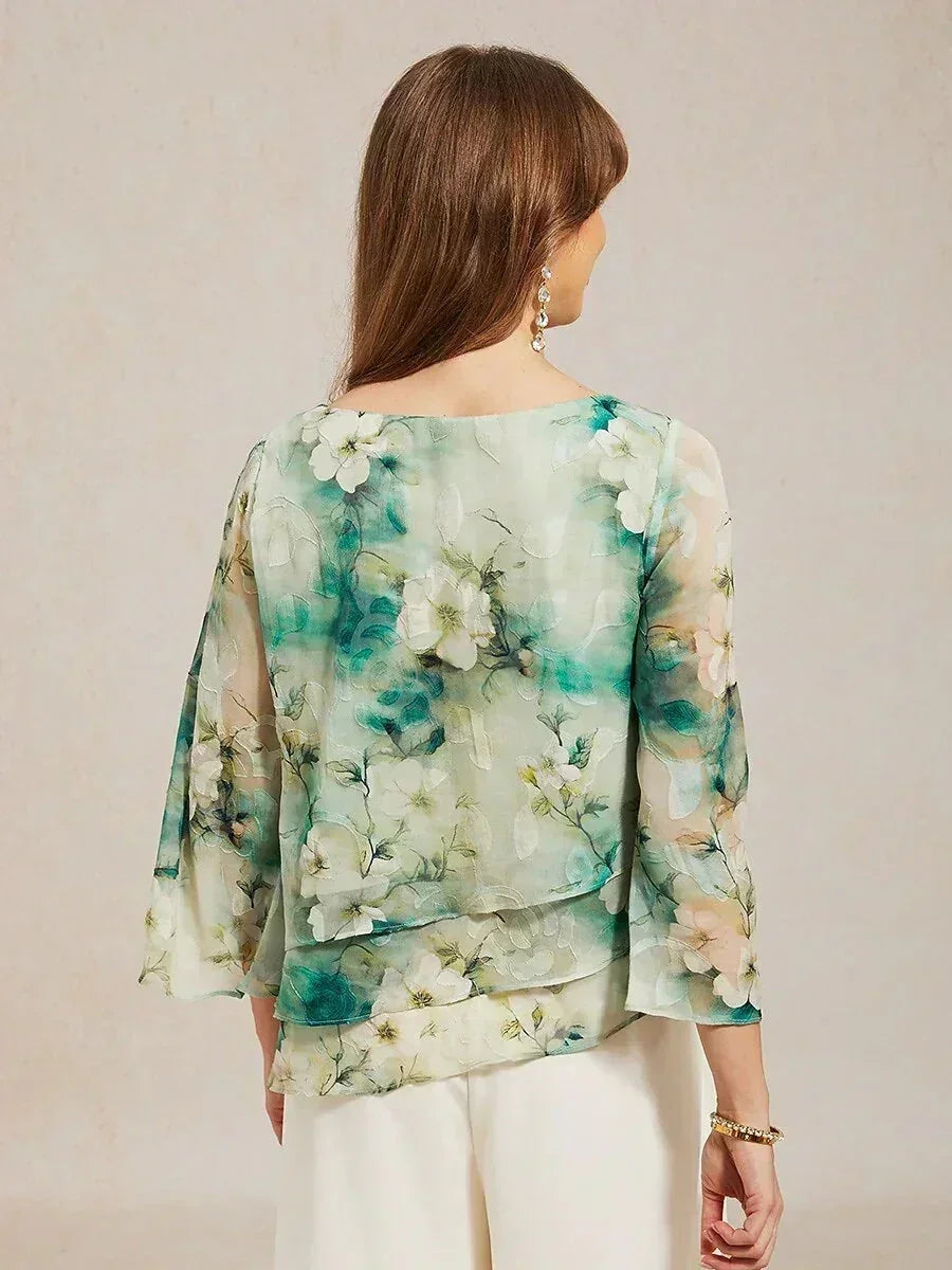 Genevieve | Elegant Floral Lace Layered Blouse
