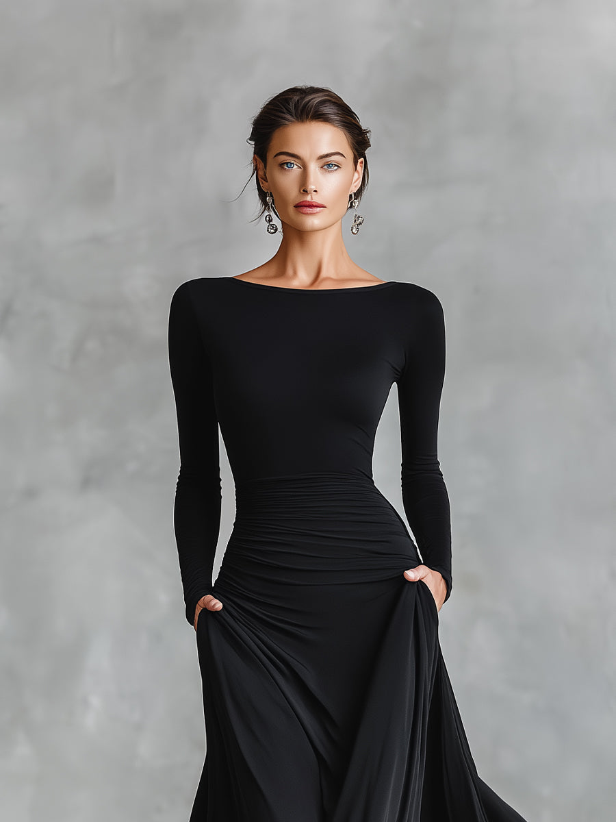 Rubi - Elegant Black Maxi Dress