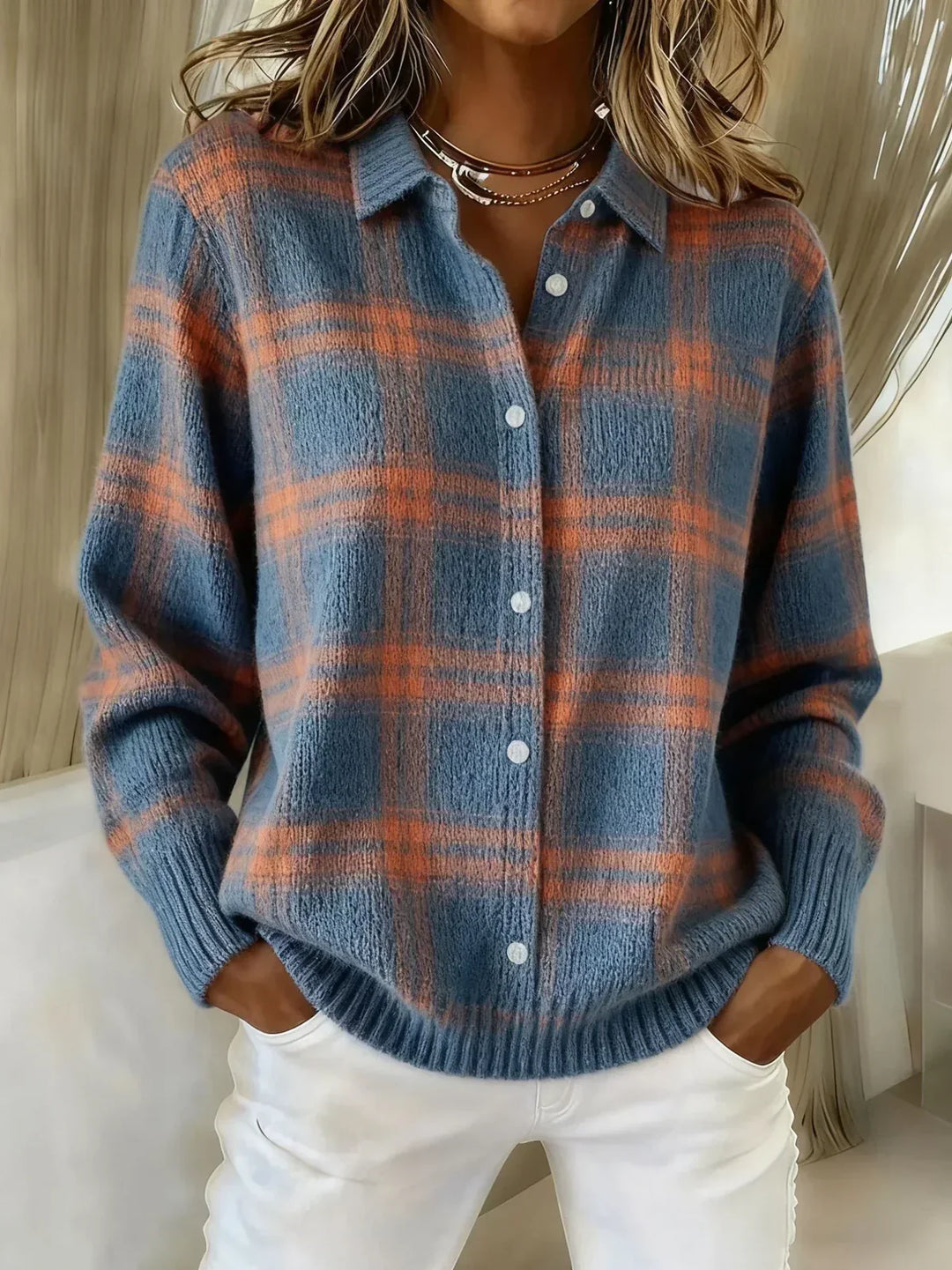 Marlowe | Heritage Check Knit Cardigan