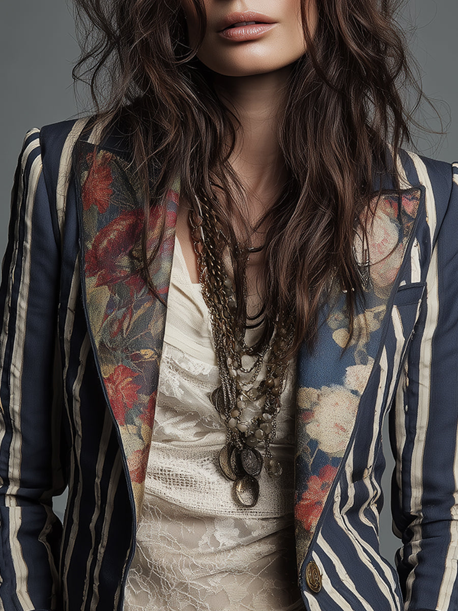 The Juniper - Bohemian Striped Blazer