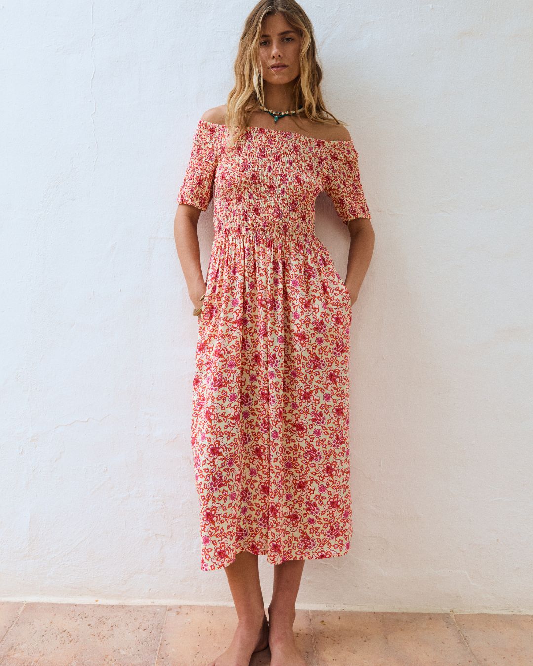 Amélie | Scarlet Floral Midi Dress