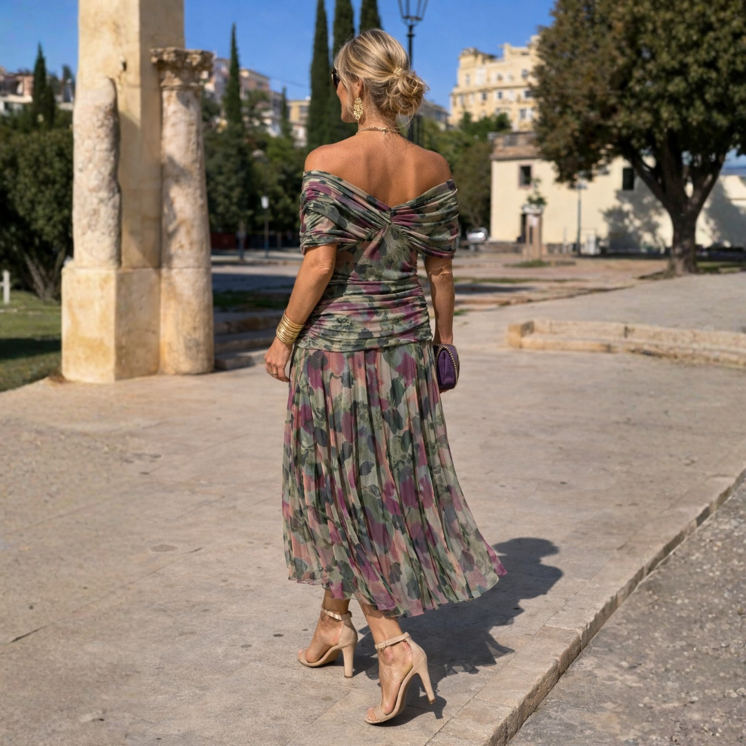 Isabelle | Elegant Off-Shoulder Evening Maxi Dress