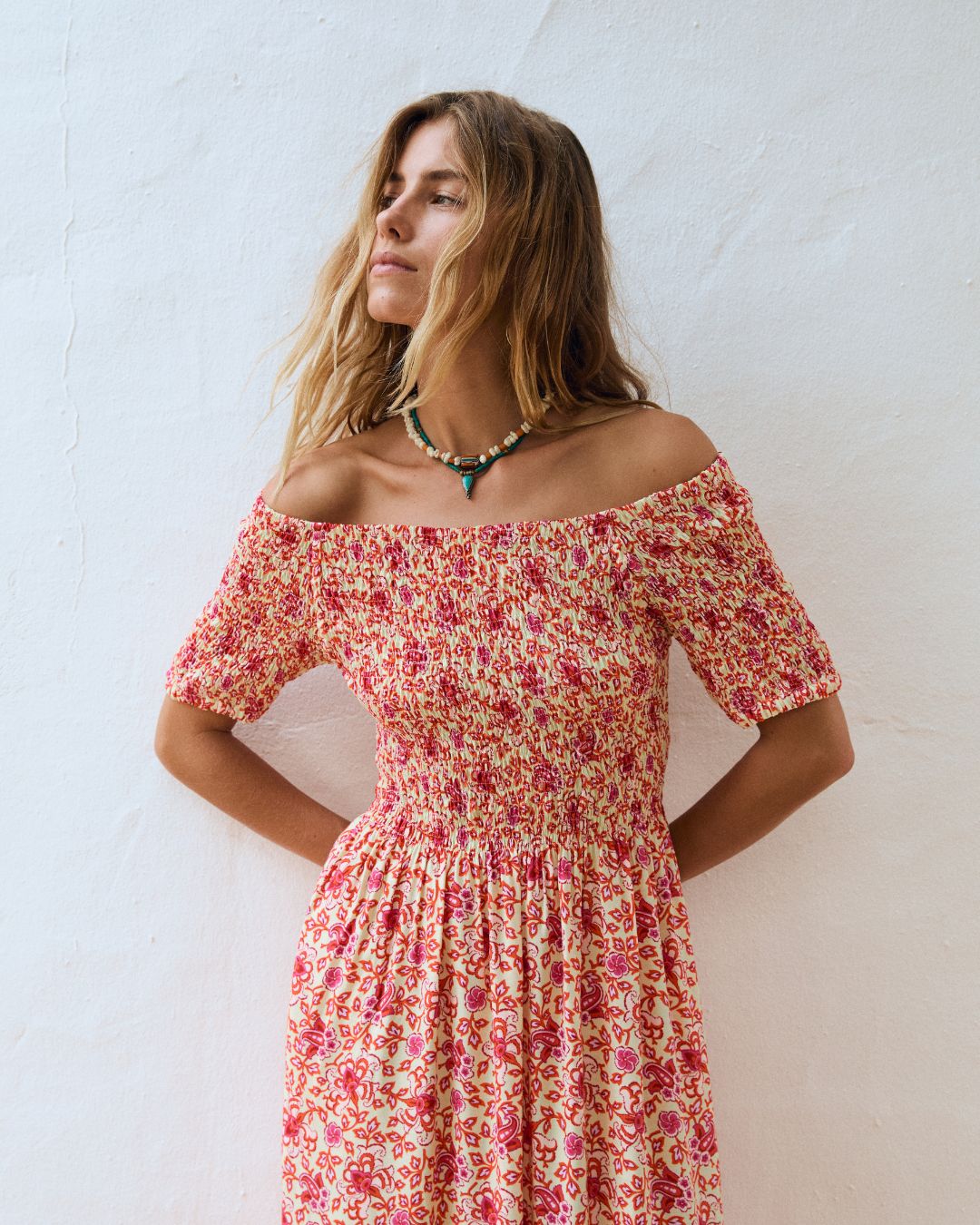 Amélie | Scarlet Floral Midi Dress