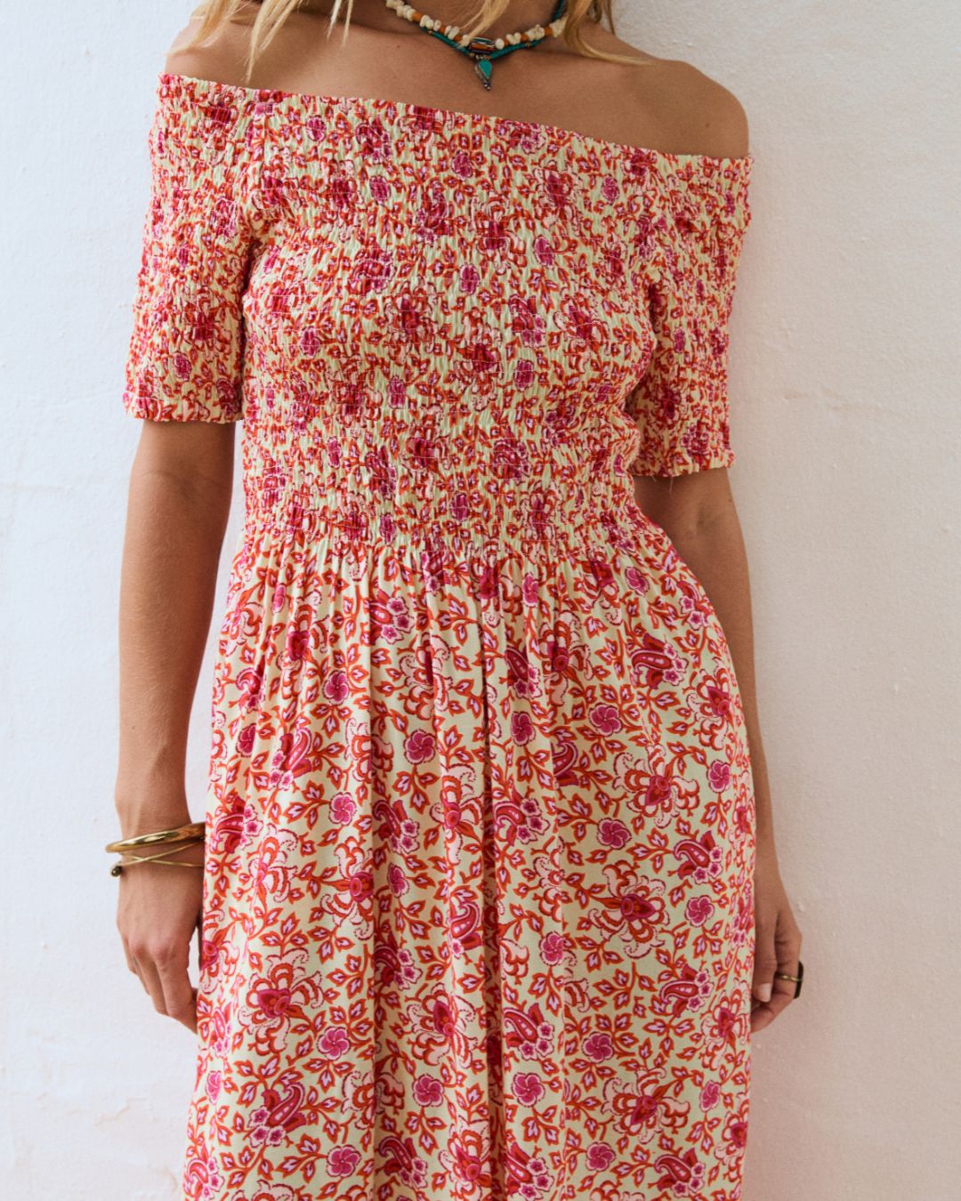 Amélie | Scarlet Floral Midi Dress