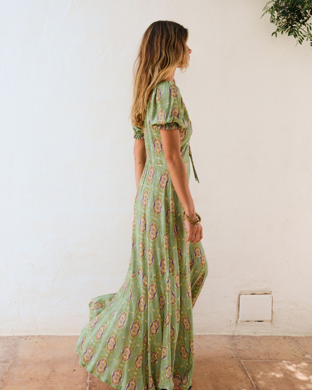 Aurélie | Mosaic Print Sweetheart Maxi Dress