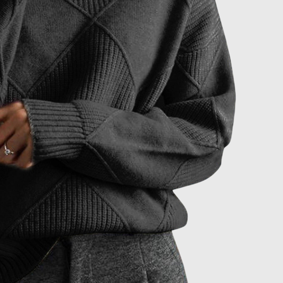 Cressida | Textured Roll Neck Jumper