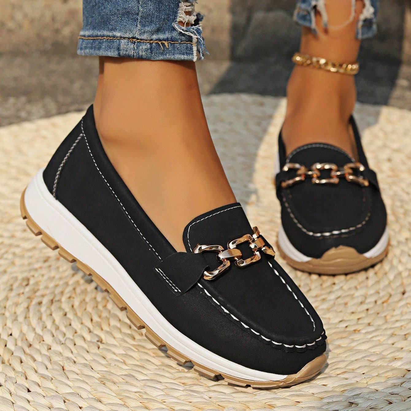 Penelope | Classic Chain Comfort Loafers