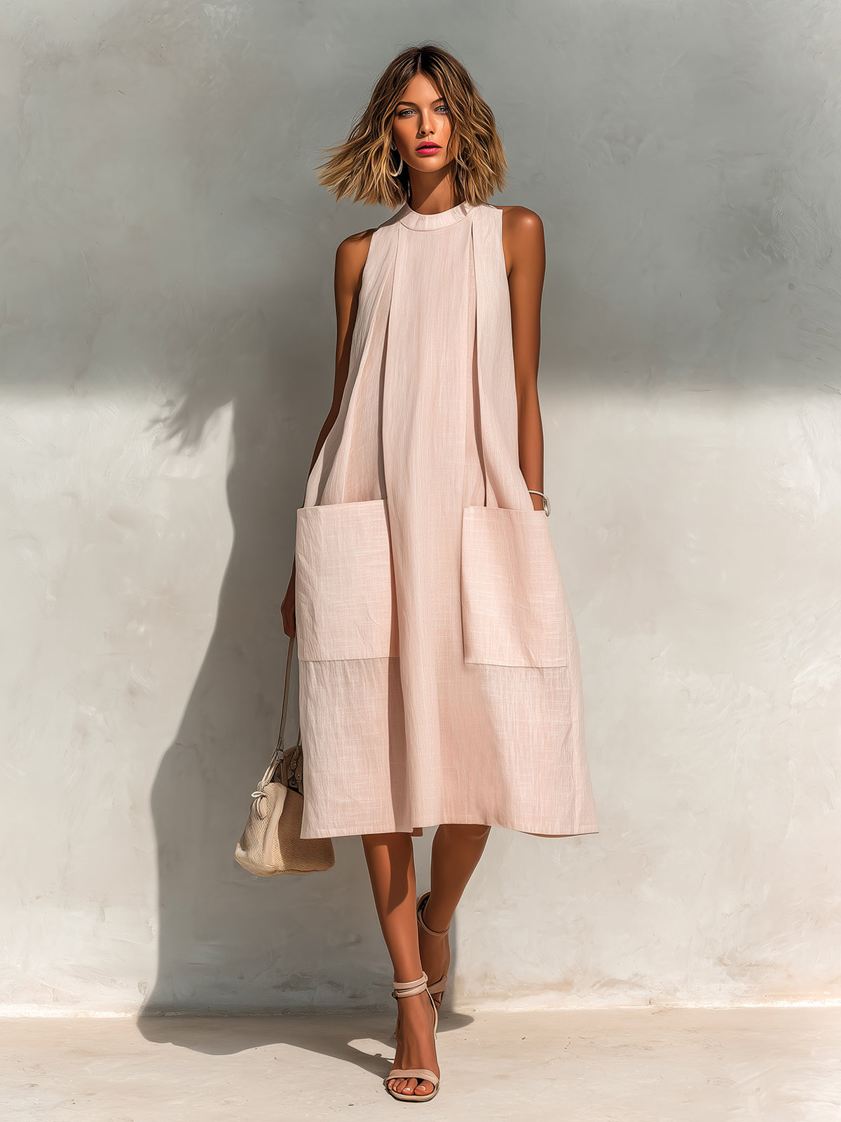 Aurélie Pleated Midi Dress