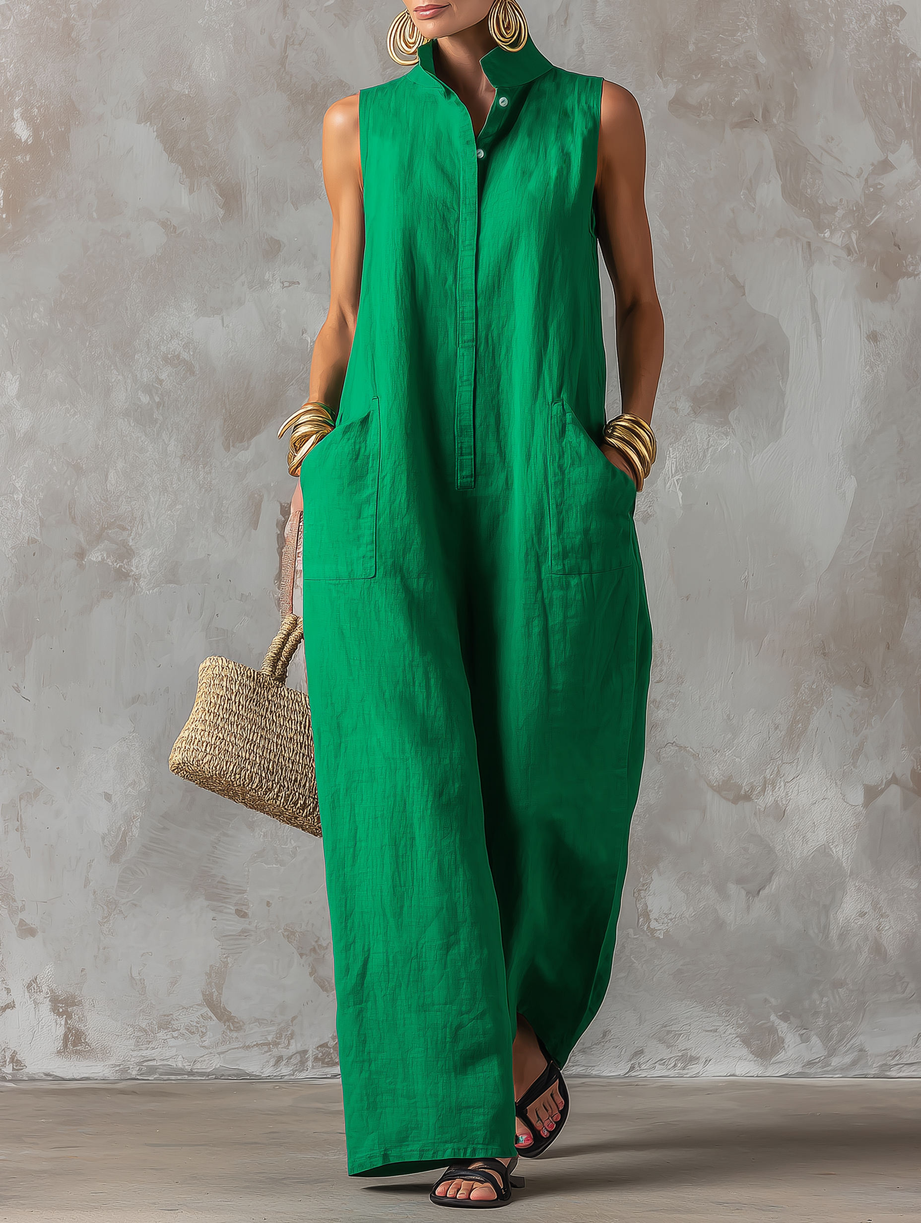 Evelyn Relaxed Collar Jumpsuit