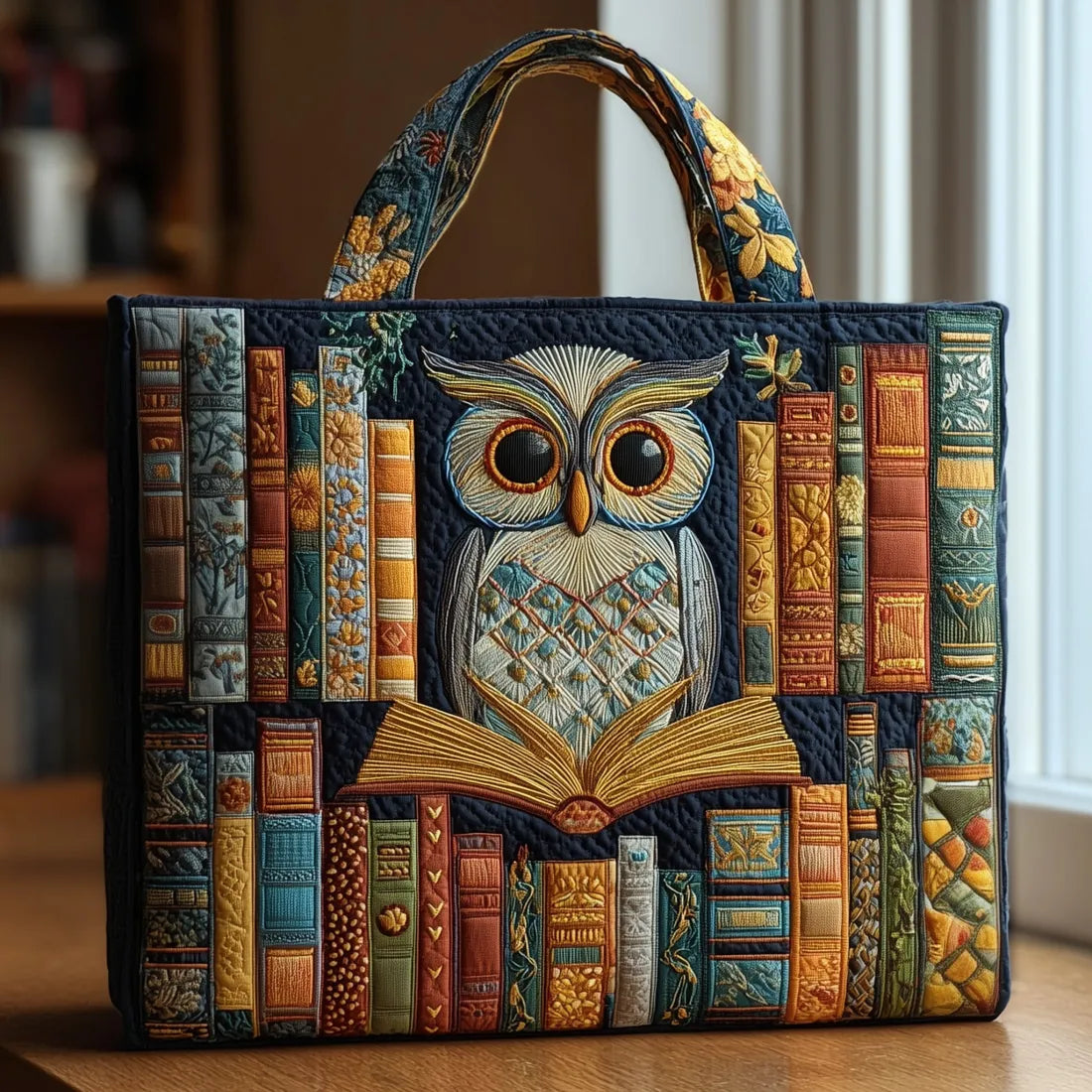 Chic Quilted Tote Bag - Owl Design